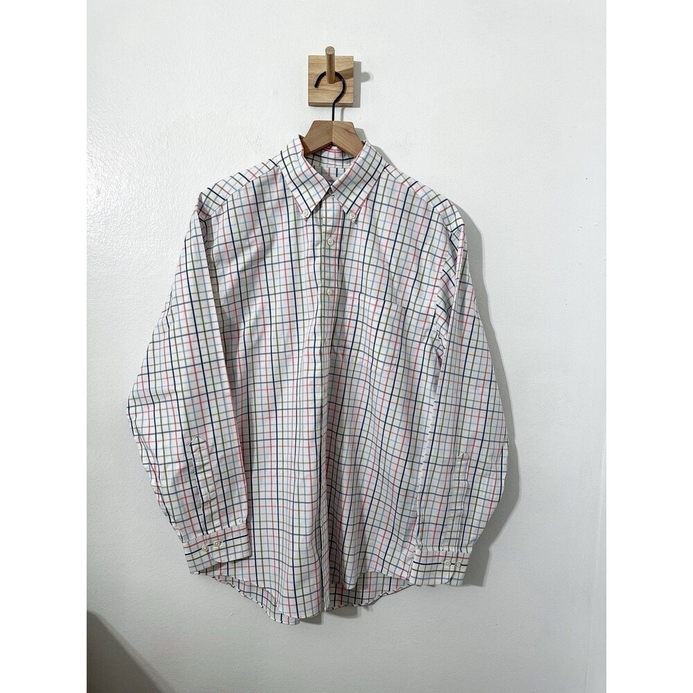 Men’s Brooks Brothers Long Sleeve Plaid Striped Button Down Medium Multicolor